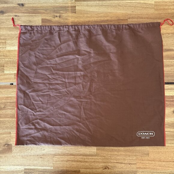 Coach Brown Purse Shoes Handbag Drawstring Cover Dust Bag Large 23X19 - Picture 4 of 8